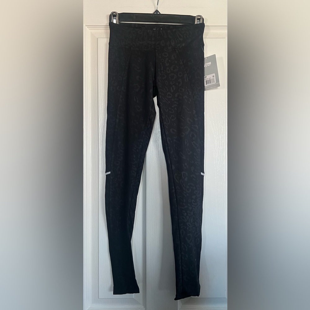 NWT Marika Leopard Tone on Tone Black Leggings $45